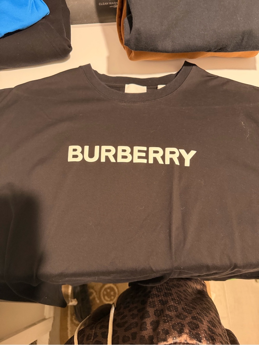 Burberry Black and White Logo Crewneck Tee